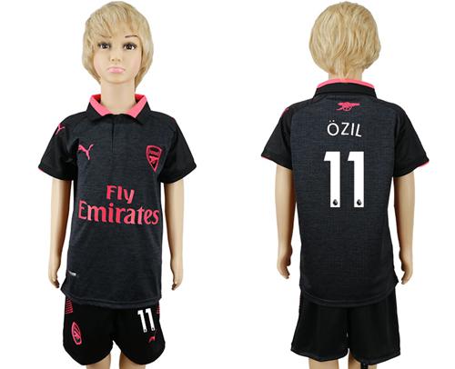 Arsenal #11 Ozil Sec Away Kid Soccer Club Jersey - Click Image to Close